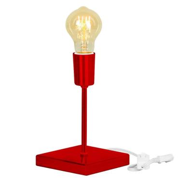 Imagem de Luminária de Mesa Abajur Vintage Cereja Metálico com Lampada