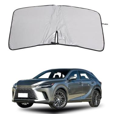 Imagem de Para-brisas compatível com Lexus RX 2016-2023 Protetor de para-brisa frontal dobrável, bloqueia os raios UV mantém o refrigerador do seu carro (B)