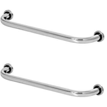 Imagem de Kit 2 Barras De Apoio De Idoso Para Banheiro 80cm - CromoShop Home and