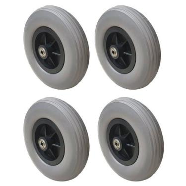 Imagem de Kit 4 Pneu Maciço Completo C/ Roda 200x50 Drift Eixo 8mm - BUFFALO