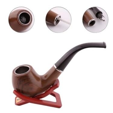 Imagem de Kit Cachimbo Clássico em Madeira, 18 Peças, com Suporte Vermelho e Caixa Presentável