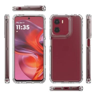 Imagem de Compatível com Motorola Moto G05, capa protetora 3 em 1 antiqueda e absorção de choque compatível com Motorola Moto E15 G15 G05 capa transparente