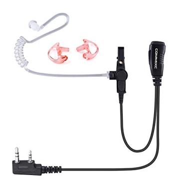 Imagem de COMMIXC Fone de ouvido Walkie Talkie, 2 pinos 3,5/2,5 mm tubo acústico de ar dissimulado Walkie Talkie com microfone PTT, compatível com rádios bidirecionais Kenwood e Bao Feng