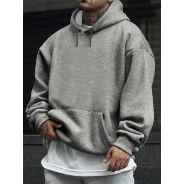 Imagem de Moletom Basico Liso Casual Masculino Blusa De Inverno Promo - Qualidad