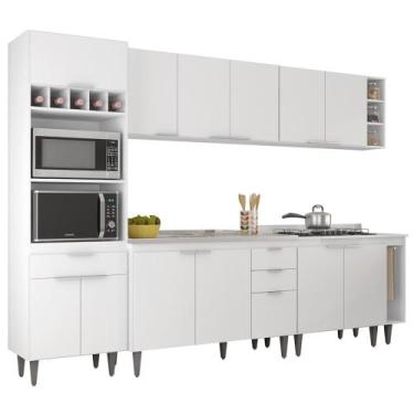 Imagem de Armário de Cozinha CP07 Com Pia 120cm Pérola Z34 Branco - Mpozenato, B
