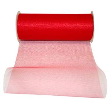 Imagem de Reliant Ribbon Fita padrão de tule, 15,24 cm x 24,72 m, vermelha