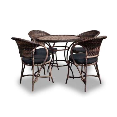 Imagem de Conjunto De Mesa Arcobalena 4 Poltronas + 1 Mesa Duna Preto