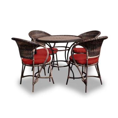 Imagem de Conjunto De Mesa 4 Poltronas + 1 Mesa Vermelho