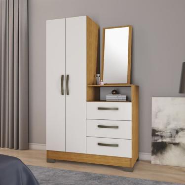 Imagem de Cômoda Com Espelho 1 Porta 3 Gavetas Nt 5165 Notável Móveis Freijó Trend/off White