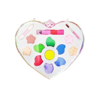 Imagem de Estojo Maquiagem Infantil Crianças Coração Paleta 11 Nº6