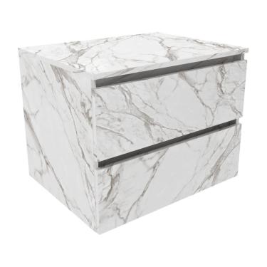 Imagem de Gabinete Banheiro 2 Gavetas 60Cm Suspenso Multimóveis Vcr10087 Mármore Branco Mármore Branco
