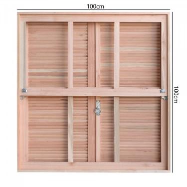 Imagem de Janela com Caixilhos Guilhotina para Vidros Quadriculados e Venezianas de Abrir Natural