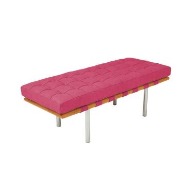 Imagem de Banco Capri Barcelona 1,80M Suede Rosa Cor Rosa