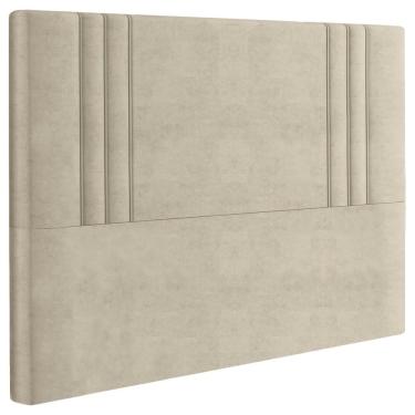 Imagem de Cabeceira Casal 138 Cm London Veludo Bege Soon Bege
