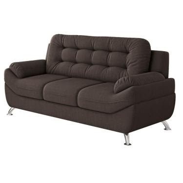 Imagem de Sofá 3 Lugares Mercury Em Tecido Suede 200cm Linoforte Marrom