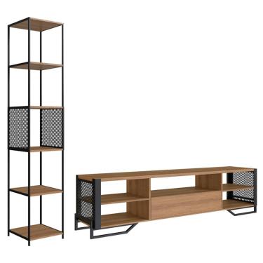 Imagem de Rack 1 Gaveta Estante Com Prateleira Industrial 17x23 Mell Preto Pp Mell Preto