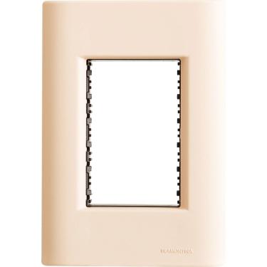 Imagem de Placa 3 Postos 4x2 Tramontina Giz Nude Soft Touch Suporte Tramontina