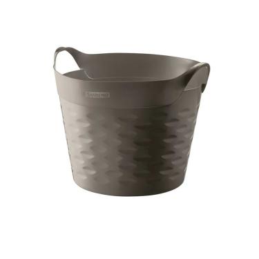 Imagem de Cesto Organizador Plástico Circular Moolti Grafiite 20l - Sanremo