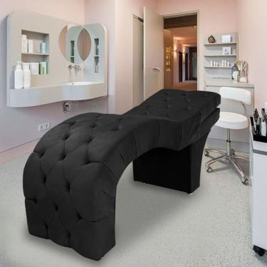 Imagem de Maca Estética Estofada Reclinável Ergonômica Suede Tati Preto