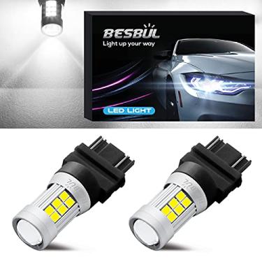 Imagem de Besbul Lâmpada LED 3157, lâmpadas de substituição de LED 3156 3056 3057 4157 para luzes traseiras de freio de pisca-pisca reversa de LED, 6000 K Xenon branco, pacote com 2