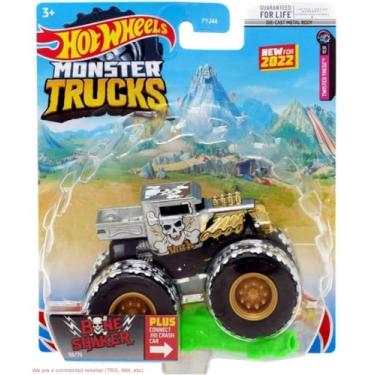 Imagem de Hot Wheels Monster Trucks Bone Shaker, Connect and Crash 58/75 (Silver/Gold)
