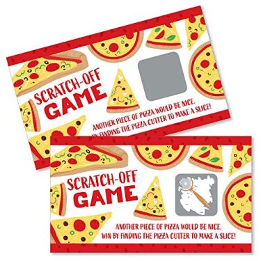 Imagem de Big Dot of Happiness Pizza Party Time - Baby Shower or Birthday Party Game Scratch Off Cards - 22 Count