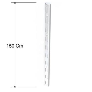 Imagem de Trilho Cremalheira Rasgo Duplo Passo 50 D 150 Cm Cor Branco - Dicarlo