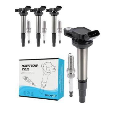 Imagem de TAUTOY Pacote De Bobinas Ignição Uf596, Vela Irídio, 4 Peças (1,8 L) Para Toyota Corolla Matrix Prius 2009, 2010, 2011, Lexus Scion Im Xd Pontiac Vibe 2012, 2013, 2014, 2015, 2017, Uf619 90919-02258