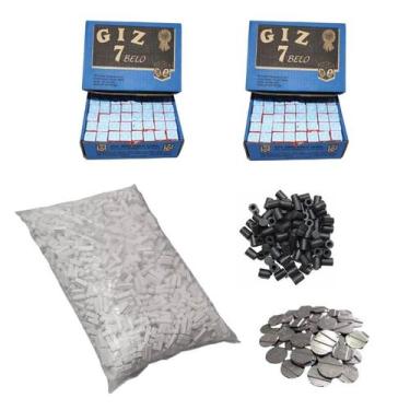 Imagem de 5 Kg Giz Branco + 288 Azul +50 Ficha +20 Ponta +kit Frasco - Tacolandi
