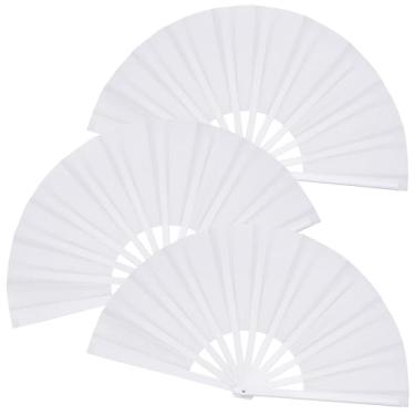 Imagem de Marrywindix 3 peças grande ventilador dobrável chinês grande leques de palmas portáteis para homens e mulheres linha de desempenho decorações de dança evento festa festival artesanato botas de