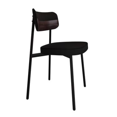 Imagem de Cadeira Alloa Fixa C/4 Pés 50 X 44,7 X 83,8 Cm C/1 Un. Corriente Preto/courino Café Corriente Preto/courino Café