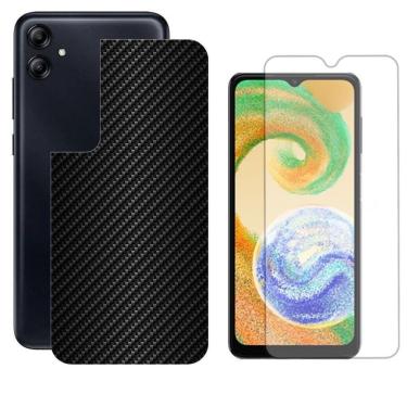 Imagem de Película Hidrogel + Adesivo Fibra De Carbono Para Galaxy A04 - Preta