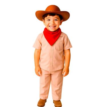 Imagem de Fantasia Cangaceiro Infantil Festa Junina São João Lampião Luiz Gonzaga Arraiá Caipira Regional Tradicional Nordestina