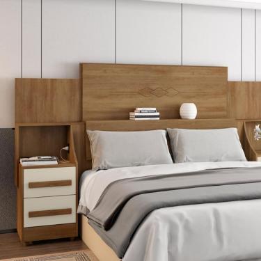 Imagem de Cabeceira Para Cama Box Luca Casal Queen King MDF Off White Casa H