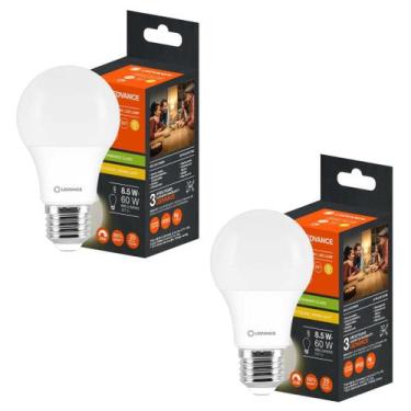 Imagem de 2 Lâmpadas Led Bulbo Dimerizável 8,5w 127v 3000k E27 Branco Quente - L