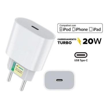 Imagem de Carregador Usb-C 20W Turbo Compativel Iphone-11-12-13-14 - Adaptador T