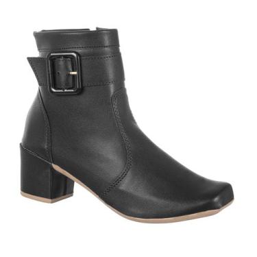Imagem de Bota Preta Feminina Texana Tendencia Jovem Moda Coturno - Cassi, Preto