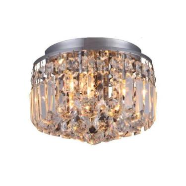 Imagem de Lustre paflon sansas ø25 cm cromado e cristais transparentes - SkyLigt