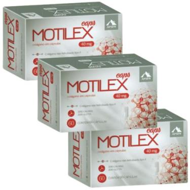 Imagem de Motilex kit c/3 cxs c/60 cápsulas cada colágeno tipo 2 apsen uc2