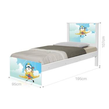 Imagem de Cama Solteiro Com Cabeceira Adesivada Ursinho Patrulheiro