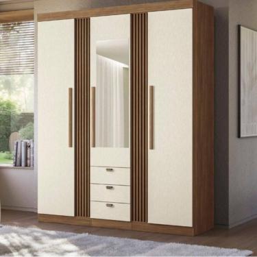 Imagem de Guarda Roupa 4 Portas Amazonas Jatoba Areia