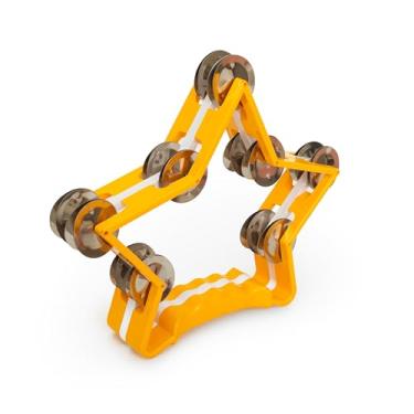 Imagem de Pandeiro de 22 x 19 cm com agitador de metal de fileira dupla, instrumento de percussão de sino de bateria portátil para círculos de bateria, aula de música, KTV, festa de casamento e adoração