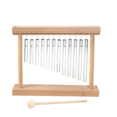 Imagem de Esquirla 12 Tons de Carrilhão Instrumento de Percussão Musical Resistente Portátil Relaxante Acompanhamento Carrilhões de Mão com Suporte de Madeira para