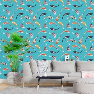 Imagem de Papel de Parede Adesivo Peixes Carpas Koi N015044 0,58x2,50M - Adesivo