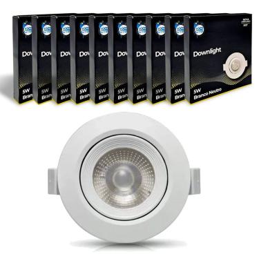 Imagem de Kit 10 Spot Led Redondo 5w Branco Neutro 4000k Morno