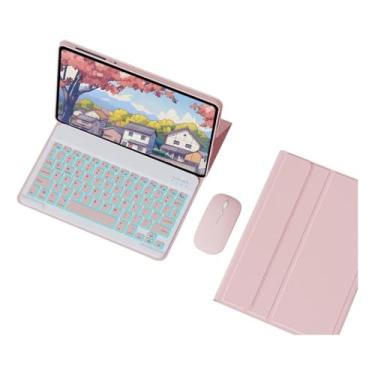 Imagem de ZCCO Capa Tablet + Teclado Removível + Mouse Bluetooth Para Samsung S6 Lite 10.4 Polegadas (Rosa, Teclado Retroiluminado)