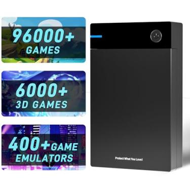 Imagem de Kinhank Disco rígido retrô de 12 TB com mais de 96.000 jogos, consoles de jogos retrô compatíveis com mais de 400 emuladores, 6000 + jogos 3D, disco rígido portátil compatível com Win 7/8/10/11
