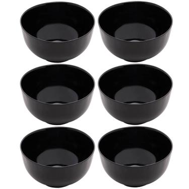 Imagem de Kit 6 Bowls de Vidro 700ml Cumbucas Preto Tigela Sopa Salada