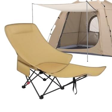 Imagem de Cadeira de Campismo Dobrável | Banco de Portátil - Cadeira Alta Ajustável com Descanso Pés para Caminhadas Acampamento Praia Piscina Piquenique