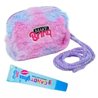 Imagem de Makebrinq Bolsa Plush Macia E Colorida Com Gloss Labial Infantil Algod